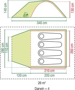 Coleman Darwin 4 Plus Koepeltent - 4-Persoons - Groen 23 Coleman Darwin 4 Plus Koepeltent - 4-Persoons - Groen -Buitenkampeer Winkel 1003x1200 1