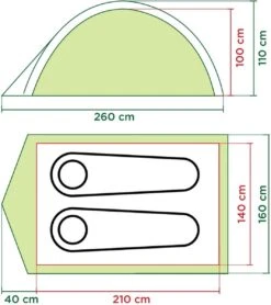 Coleman Darwin 2 Koepeltent - 2-Persoons - Groen -Buitenkampeer Winkel 1065x1200