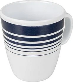 Bo-Camp - Servies - Classic - 16-Delig - Wit/Navy -Buitenkampeer Winkel 1071x1200