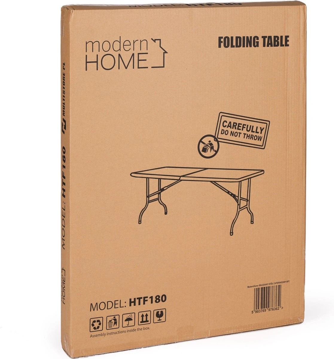 Inklapbare Tafel - Opklaptafel - 180x70x73,5 Cm - Wit 11 Inklapbare Tafel - Opklaptafel - 180x70x73,5 Cm - Wit - Afbeelding 9