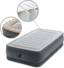 Intex Luchtbed - 1-Persoons - 99 X 191 X 46 Cm - Grijs - Met Ingebouwde Pomp, Hoeslaken Antraciet En Reparatieset 18 Intex Luchtbed - 1-Persoons - 99 X 191 X 46 Cm - Grijs - Met Ingebouwde Pomp, Hoeslaken Antraciet En Reparatieset -Buitenkampeer Winkel 1133x1200 2