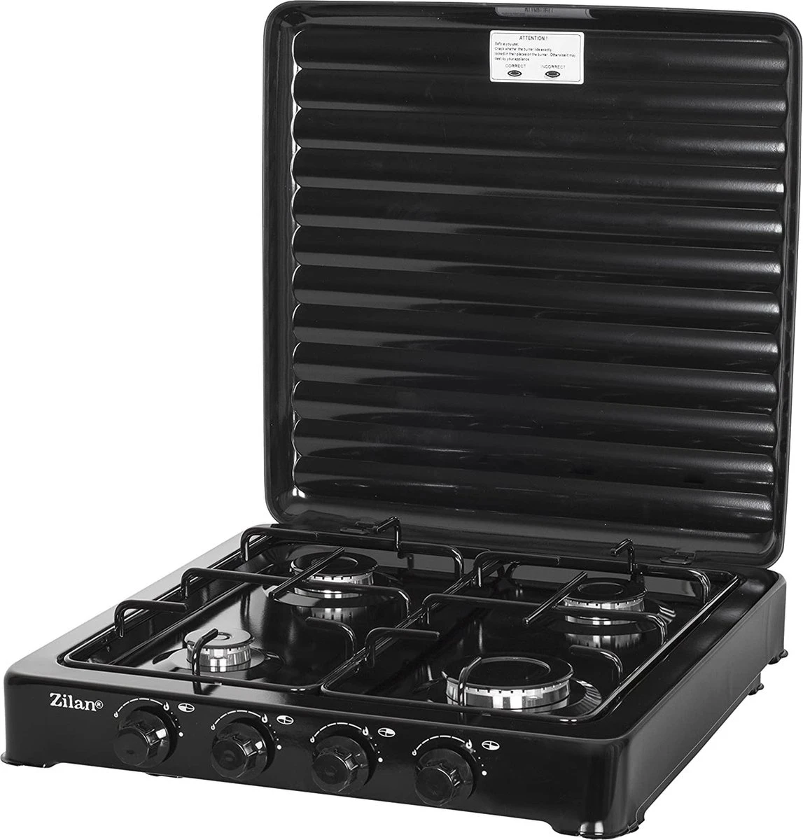 Zilan - Gas Kooktoestel 4 Pits - Campingkooktoestel - Gaskookplaat - Zwart 3 Zilan - Gas Kooktoestel 4 Pits - Campingkooktoestel - Gaskookplaat - Zwart
