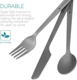 Navaris Campingbestek Van Titanium - Set Met Vork, Mes En Lepel - Bestekset Voor Onderweg En Op Reis - Inclusief Karabijnhaak En Bewaarzakje -Buitenkampeer Winkel 1152x1200 4