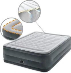 Intex Luchtbed - 2-Persoons - 152 X 203 X 33 Cm - Grijs - Met Ingebouwde Pomp, Hoeslaken Antraciet En Reparatieset -Buitenkampeer Winkel 1166x1200 4