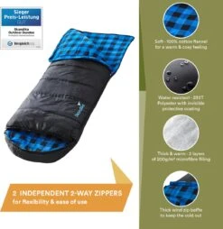 Skandika Dundee Flannel-L Slaapzak – Mummmieslaapzakken – Slaapzakken Volwassen - Maat M – Unisex - Katoen, Luxe Kwaliteit, Dubbele Slaapzak, 3 Seizoenen, Tot -20°C - 220 X 80 Cm - Outdoor Kampeerslaapzak – Ritssluiting Links - Zwart/blauw 12 Skandika Dundee Flannel-L Slaapzak – Mummmieslaapzakken – Slaapzakken Volwassen - Maat M – Unisex - Katoen, Luxe Kwaliteit, Dubbele Slaapzak, 3 Seizoenen, Tot -20°C - 220 X 80 Cm - Outdoor Kampeerslaapzak – Ritssluiting Links - Zwart/blauw -Buitenkampeer Winkel 1168x1200 1