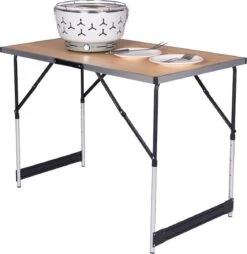 Kamyra® Campingtafel Inklapbaar - Kampeertafel, Partytafel - Opvouwbaar, Lichtgewicht & In Hoogte Verstelbaar - Aluminium/Hout -Buitenkampeer Winkel 1169x1200 1