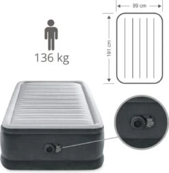 Intex Luchtbed - 1-Persoons - 99 X 191 X 46 Cm - Grijs - Met Ingebouwde Pomp, Hoeslaken Antraciet En Reparatieset 19 Intex Luchtbed - 1-Persoons - 99 X 191 X 46 Cm - Grijs - Met Ingebouwde Pomp, Hoeslaken Antraciet En Reparatieset -Buitenkampeer Winkel 1177x1200 2