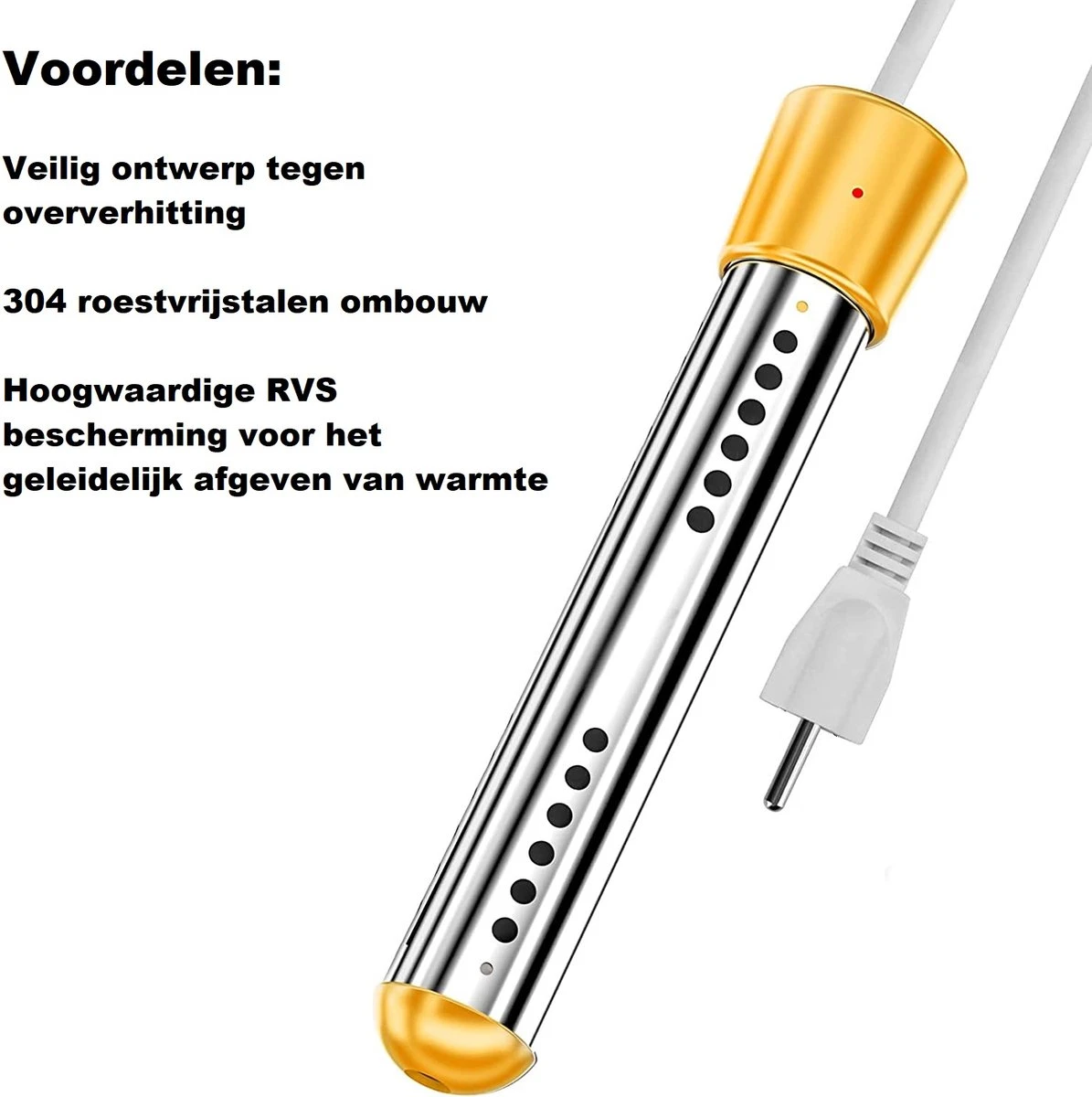 Dompelaar 2000W Incl. Thermometer & Staalspons - Reisdompelaar - Emmerdompelaar - Waterkoker - Camping - Kamperen - Outdoor 4 Dompelaar 2000W Incl. Thermometer & Staalspons - Reisdompelaar - Emmerdompelaar - Waterkoker - Camping - Kamperen - Outdoor - Afbeelding 2