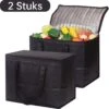 Merkloos 2 Stuks Geïsoleerde Koeltas Met Bodemplaat - Zwart