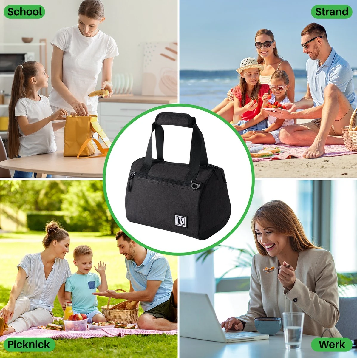 Brisby 4 Laags Geïsoleerde Koeltas - Lunchtas 10 Liter - Zwart 7 Brisby 4 Laags Geïsoleerde Koeltas - Lunchtas 10 Liter - Zwart - Afbeelding 5