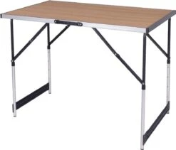 Kamyra® Campingtafel Inklapbaar - Kampeertafel, Partytafel - Opvouwbaar, Lichtgewicht & In Hoogte Verstelbaar - Aluminium/Hout -Buitenkampeer Winkel 1200x1025