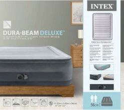 Intex Luchtbed - 2-Persoons - 152 X 203 X 33 Cm - Grijs - Met Ingebouwde Pomp, Hoeslaken Antraciet En Reparatieset -Buitenkampeer Winkel 1200x1074 6