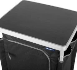 Campart Campingkast CU-0719 – Opvouwbaar En Verstelbaar - 4 Verstelbare Poten - 3 Lagen - Aluminium Frame - Grijs -Buitenkampeer Winkel 1200x1084