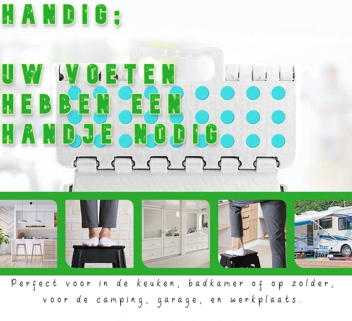 Splendole Opstapje Inklapbaar Caravanopstapje - Opvouwbaar - 100 Kg - Witte Krukje 8 Splendole Opstapje Inklapbaar Caravanopstapje - Opvouwbaar - 100 Kg - Witte Krukje - Afbeelding 6