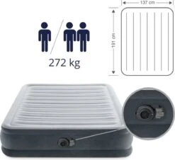 Intex Luchtbed - Twijfelaar - 137 X 191 X 33 Cm - Grijs - Met Ingebouwde Pomp, Hoeslaken Antraciet En Reparatieset 15 Intex Luchtbed - Twijfelaar - 137 X 191 X 33 Cm - Grijs - Met Ingebouwde Pomp, Hoeslaken Antraciet En Reparatieset -Buitenkampeer Winkel 1200x1100 1