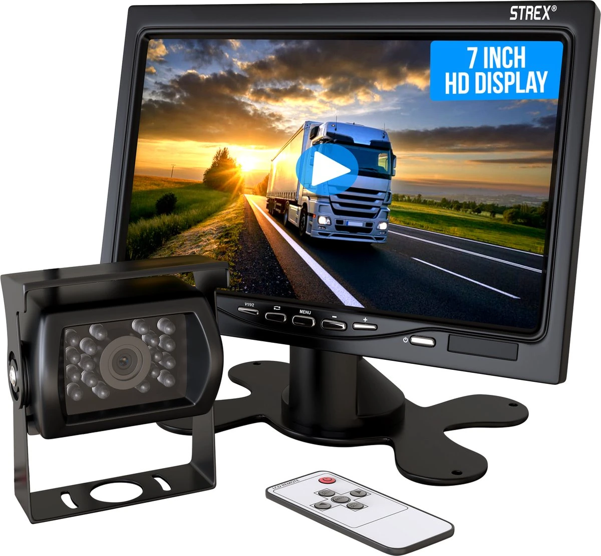 Strex Achteruitrijcamera Set Bedraad - 7" Scherm - 18LED Nachtzicht 15m - IP67 Waterdicht - Achteruitrij Camera 3 Strex Achteruitrijcamera Set Bedraad - 7" Scherm - 18LED Nachtzicht 15m - IP67 Waterdicht - Achteruitrij Camera