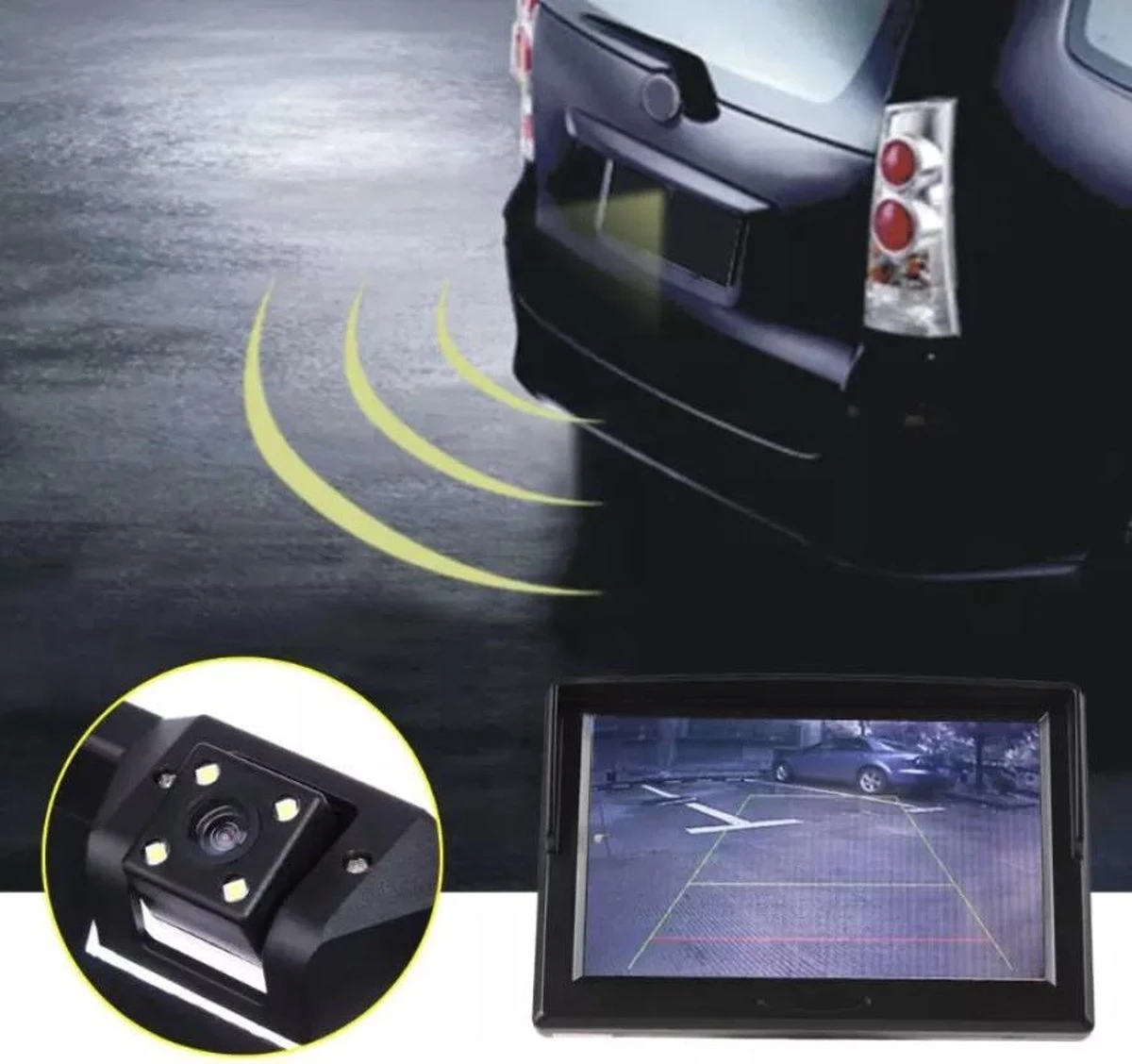 Achteruitrij Camera Met Kentekenplaathouder | Nachtzicht | LED | Waterdicht | Universeel | 6M Verlengkabel 4 Achteruitrij Camera Met Kentekenplaathouder | Nachtzicht | LED | Waterdicht | Universeel | 6M Verlengkabel - Afbeelding 2