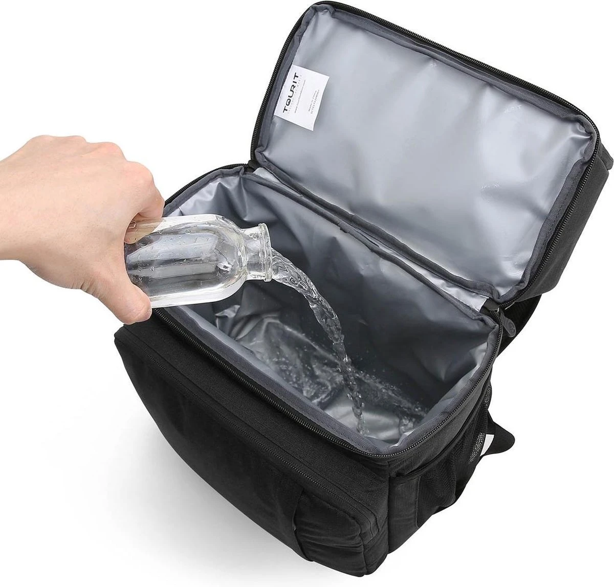 Koeltas Rugzak (28L) - Geschikt Voor 16 Blikjes - Lunchtas Voor Dames En Heren - Zwart 5 Koeltas Rugzak (28L) - Geschikt Voor 16 Blikjes - Lunchtas Voor Dames En Heren - Zwart - Afbeelding 3