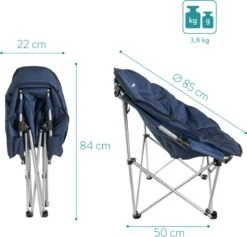 Navaris Klapstoel Met Draagtas - Campingstoel - Draagbare Stoel Voor Kamperen, Festivals En Vissen - Strandstoel - Inklapbaar - Donkerblauw -Buitenkampeer Winkel 1200x1150 1