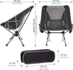 Smartpeas Campingstoel Van Stevig 600D Polyester En Aluminium - Lichtgewicht En Opvouwbaar - Camping Gadget Inclusief Zijzakken +Plus: Strandmat & Draagtas -Buitenkampeer Winkel 1200x1150 2