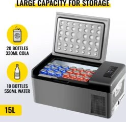 VEVOR - Coolbox - Koelbox 15L - Elektrische Coolbox - Draagbare Mini Koelkast - Draagbare Auto Vriezer 12/24Volt -Buitenkampeer Winkel 1200x1155 1