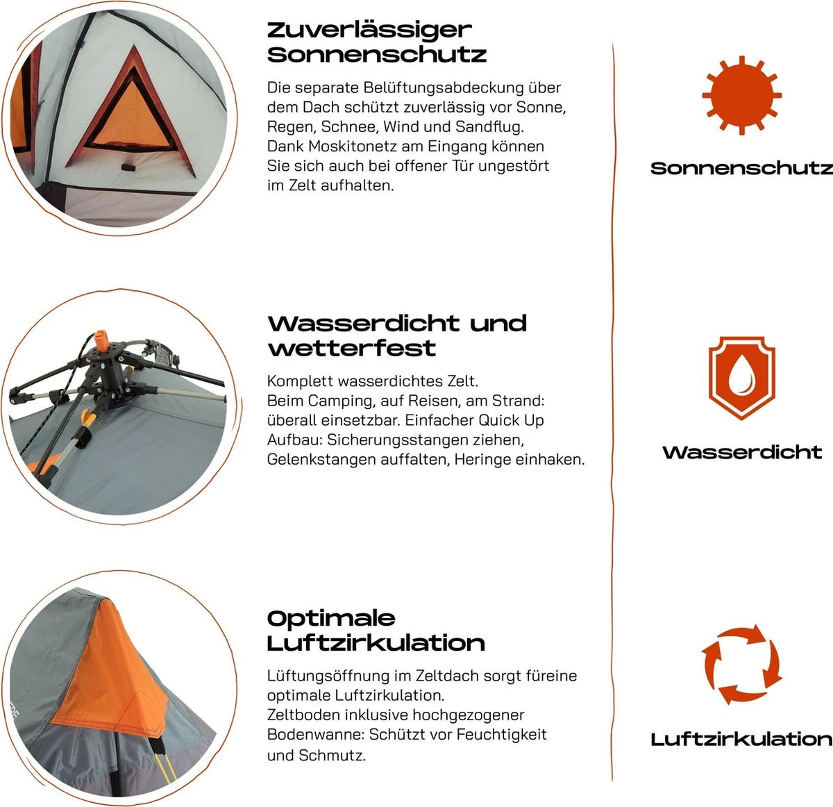 Where Tomorrow Solo Tent Pop Up 225X100X57 Cm - Grijs - 1 Persoons 7 Where Tomorrow Solo Tent Pop Up 225X100X57 Cm - Grijs - 1 Persoons - Afbeelding 5
