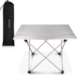 Navaris Campingtafel - Inklapbaar Campingtafeltje Van Aluminium - Opvouwbare Tafel Inclusief Draagtas - Picknicktafel - Zilver -Buitenkampeer Winkel 1200x1164