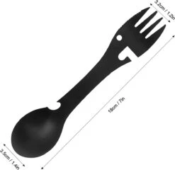 Luverno® - Spork - Incl. Bescherm Hoes - RVS - Bestek To Go - Reisbestek - Keukengadget - 5 In 1 Camping Bestek - Zwart -Buitenkampeer Winkel 1200x1164 4