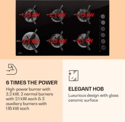 Trifecta 6 Gaskookplaat 6-pits Grote, Normale En Extra Glaskeramische Branders -Buitenkampeer Winkel 1200x1167 4