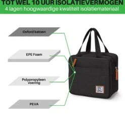 Brisby 4 Laags Geïsoleerde Koeltas - Lunchtas 4 Liter - Zwart -Buitenkampeer Winkel 1200x1170 2