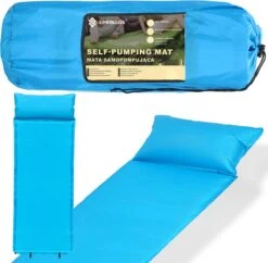 Springos Slaapmat | Zelfopblazend | 186 Cm | Inclusief Hoes & Hoofdkussen | Lichtblauw -Buitenkampeer Winkel 1200x1175 2
