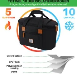 Brisby 4 Laags Geïsoleerde Koeltas - Boodschappentas 21 Liter - Zwart -Buitenkampeer Winkel 1200x1178 5