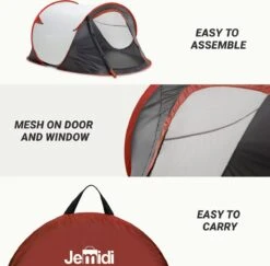 JEMIDI Tweepersoons Pop-up Tent - Opgooitent, Werptent Voor 2 Personen - Ideaal Als Festivaltent Of Kampeertent - Verschillende Kleuren 14 JEMIDI Tweepersoons Pop-up Tent - Opgooitent, Werptent Voor 2 Personen - Ideaal Als Festivaltent Of Kampeertent - Verschillende Kleuren -Buitenkampeer Winkel 1200x1179
