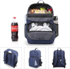 Koeltas Rugzak (28L) - 16 Blikjes - Lunchtas Voor Dames En Heren - Picknicktas - Blauw -Buitenkampeer Winkel 1200x1185