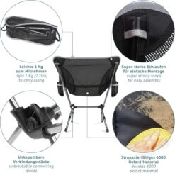 Smartpeas Campingstoel Van Stevig 600D Polyester En Aluminium - Lichtgewicht En Opvouwbaar - Camping Gadget Inclusief Zijzakken +Plus: Strandmat & Draagtas -Buitenkampeer Winkel 1200x1186 1