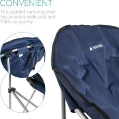 Navaris Klapstoel Met Draagtas - Campingstoel - Draagbare Stoel Voor Kamperen, Festivals En Vissen - Strandstoel - Inklapbaar - Donkerblauw -Buitenkampeer Winkel 1200x1188