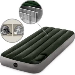 Intex Luchtbed - 1-Persoons - 76 X 191 X 25 Cm - Groen - Met Ingebouwde Voetpomp + Hoeslaken Antraciet + Reparatieset -Buitenkampeer Winkel 1200x1189 6