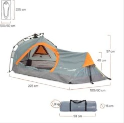 Where Tomorrow Solo Tent Pop Up 225X100X57 Cm - Grijs - 1 Persoons 13 Where Tomorrow Solo Tent Pop Up 225X100X57 Cm - Grijs - 1 Persoons -Buitenkampeer Winkel 1200x1190 1