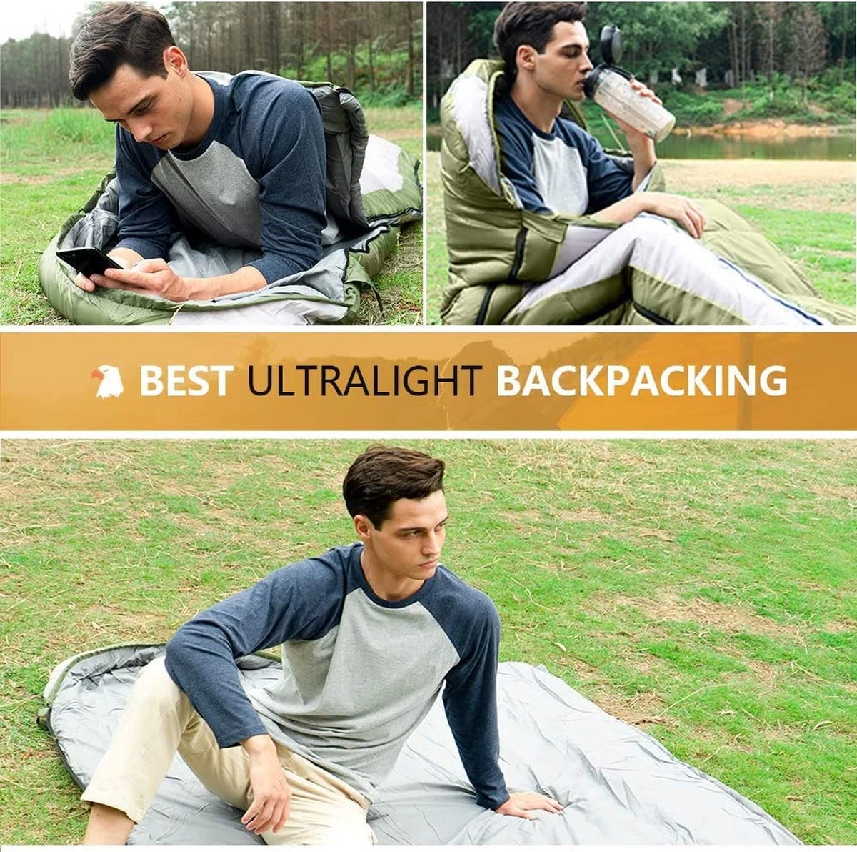 COVACURE 1.5/0.8kg Slaapzak, 3 Seizoenen Ultra Warm & Lichtgewicht Slaapzak Voor Volwassenen, Envelop Compacte Outdoor Slaapzakken Met Draagbare Compressie Tas Voor Camping, Rugzakken, Wandelen... 4 COVACURE 1.5/0.8kg Slaapzak, 3 Seizoenen Ultra Warm & Lichtgewicht Slaapzak Voor Volwassenen, Envelop Compacte Outdoor Slaapzakken Met Draagbare Compressie Tas Voor Camping, Rugzakken, Wandelen... - Afbeelding 2