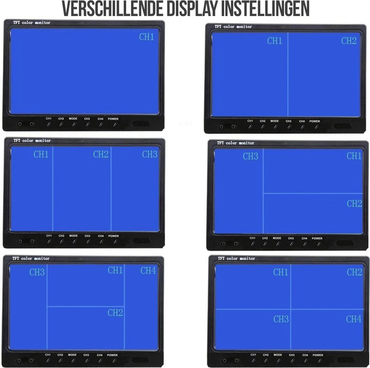 Strex Achteruitrijcamera Set Bedraad Met 4 Camera's (tegelijk Bekijken) - 9" Scherm - 18LED Nachtzicht 15m - IP67 Waterdicht - Achteruitrij Camera 9 Strex Achteruitrijcamera Set Bedraad Met 4 Camera's (tegelijk Bekijken) - 9" Scherm - 18LED Nachtzicht 15m - IP67 Waterdicht - Achteruitrij Camera - Afbeelding 7