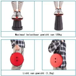 Kampeerkruk - Uitschuifbare Kruk - Rood/Zwart- Tot 120 Kg - Travel Stool - Opvouwbare Campingkruk - Inklapbaar Krukje - Telescopische Kruk - Camping - Outdoor -Buitenkampeer Winkel 1200x1198 5