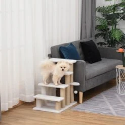 PawHut Huisdierentrap Met Krabpaal Bal 4 Treden Kattentrap Dierentrap Pluche Jute D06-093 21 PawHut Huisdierentrap Met Krabpaal Bal 4 Treden Kattentrap Dierentrap Pluche Jute D06-093 -Buitenkampeer Winkel 1200x1200 1002