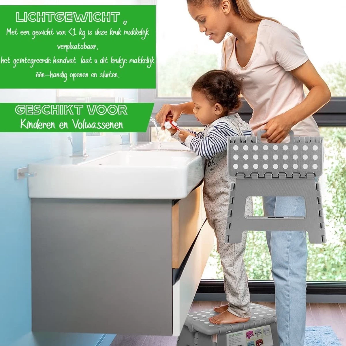 Splendole Opstapje Inklapbaar Caravanopstapje - Opvouwbaar - 100 Kg - Grijze Krukje 4 Splendole Opstapje Inklapbaar Caravanopstapje - Opvouwbaar - 100 Kg - Grijze Krukje - Afbeelding 2