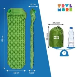 TRVLMORE Slaapmat - Zelfopblazend - 1 Persoons - Ingebouwde Pomp En Kussen - Groen -Buitenkampeer Winkel 1200x1200 1096