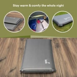 Skandika Easy Single Zelfopblaasbaar Slaapmat – Slaapmat – Slaapmat Zelfopblazend – Logeerbed – Polyester, PVC - Premium Zelfopblazend Luchtbed, Antislip-materiaal, Ideaal Voor Camping – Outdoor, Camping – Kamperen – 196 X 60 X 10 Cm – 3.2kg - Grijs -Buitenkampeer Winkel 1200x1200 1106