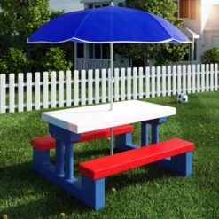 Merkloos Kinder Picknicktafel Met Parasol - Blauw 20 Merkloos Kinder Picknicktafel Met Parasol - Blauw -Buitenkampeer Winkel 1200x1200 126