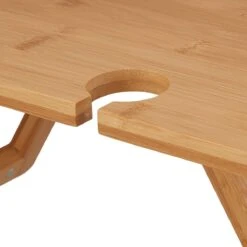 Relaxdays Opvouwbare Picknick Wijntafel - 4 Wijnglazenhouders - Bamboe Dienbladtafel Klein -Buitenkampeer Winkel 1200x1200 148