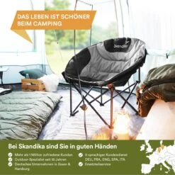 Skandika Moonchair Sirkka – Campingstoelen – Klapstoel – Vouwstoel – Kampeerstoel - Grote, Comfortabele, Campingstoel Opvouwbaar, Gepolsterd, Koelvak, Drinkhouder, Draaggreep En Draagtas, Antislipvoetjes - Max. 150 Kg – Zwart/grijs -Buitenkampeer Winkel 1200x1200 15