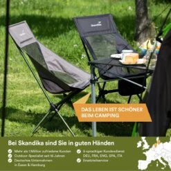 Skandika Campingstoel Compact – Campingstoelen - Campingstoel Tot 150 Kg Belastbaar - Kampeerstoel, Visstoel, Kleine Pakmaat, Opvouwbaar, Stabiel, Licht, Comfortabel Gepolsterd – Draagtas Meegeleverd - Vouwstoel – Zwart -Buitenkampeer Winkel 1200x1200 173