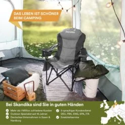 Skandika Relax Comfort Campingstoel - Campingstoel Opvouwbaar - Comfortabele Klapstoel Met Drinkhouder En Koelvak, Tot Max. 160 Kg, Opvouwbaar, Lichtgewicht | Vouwstoel Voor Kamperen, Camping, Festival, Vissen – Grijs -Buitenkampeer Winkel 1200x1200 176